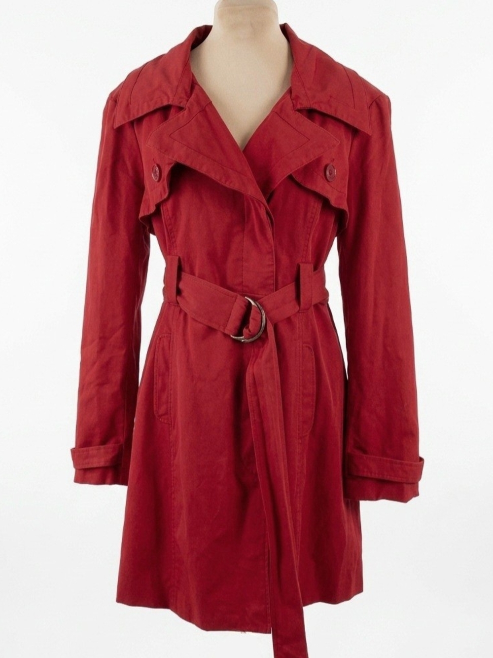 BeBe Deep Red Belted Trench Coat